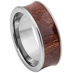 896-8mm Concave Ring with Natural Rosewood Inlay