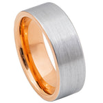 899-8mm Pipe-cut Rose Gold IP Plated Inside & White Plated Brushed Center