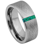 900-8mm Ice Finish Center with Synthetic Lime Green Opal Bar Inlay