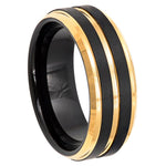 918-8mm Pinstripe Black & Yellow IP Plated Beveled Edge