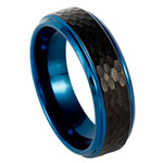 939-6mm Black IP Hammered Center with Blue IP Stepped Edge