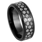 942-8mm Honeycomb Cut-out over Fake Meteorite Inlay Beveled Edge