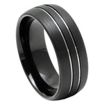 945-8mm Domed Black IP Plated Double Striped Center
