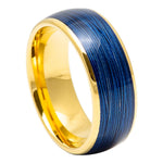 950-8mm Domed Yellow IP Plated Rolled Blue Wire Inlay