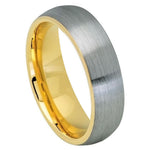958-6mm Domed Yellow Gold IP Plated Inside & Gun Metal Brushed Center