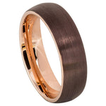 959-6mm Semi-Domed Brushed Brown IP Plated & Rose Gold IP Plated