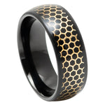 963-8mm Dome Black IP with Honeycomb Cut-out Inlay