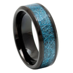 964-8mm Black IP Plated with Blue Silk Thread Inlay