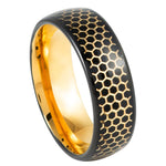 967-8mm Dome Yellow & Black IP with Honeycomb Cut-out Inlay