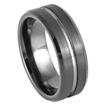 977-8mm Gun Metal IP Plated Grooved Center Brushed Beveled Edge