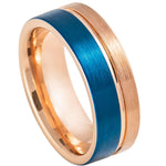 987-8mm Two-tone Rose & Blue IP Split Pipe-cut