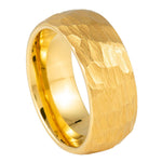 990-8mm Domed Yellow Gold IP Hammered Finish