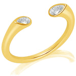 Stacking Open Ring with Pear Diamond Points