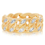 Marquise Diamond Cuban Link Ring