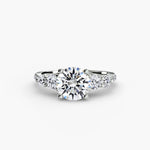 Five Stone Ring with Pavé Band