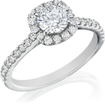 Cushion Halo Surprise Diamond Engagement Ring