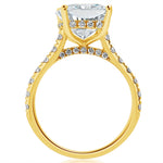 Cushion Diamond Rail and Bridge Engagement Ring