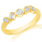 Mixed Shape Cushion Center Diamond Bezel Band