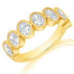 Oval Diamond Milgrain Band
