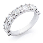 Emerald and Round Diamond Halfway Band