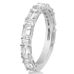 Alternating Direction Emerald Diamond Band
