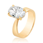 Hidden Halo High Polish Ribbon Ring