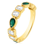 Pear Emerald and Emerald Diamond Ring
