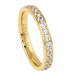 071-3mm Titanium Yellow Gold IP Plated Full Eternity White CZ