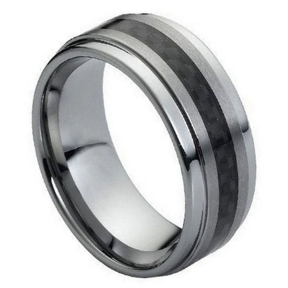 078-9mm Black Carbon Fiber Inlay on Brushed Center