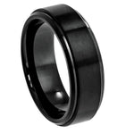 083-8mm Flat Brushed Center with High Polish Stepped Edge