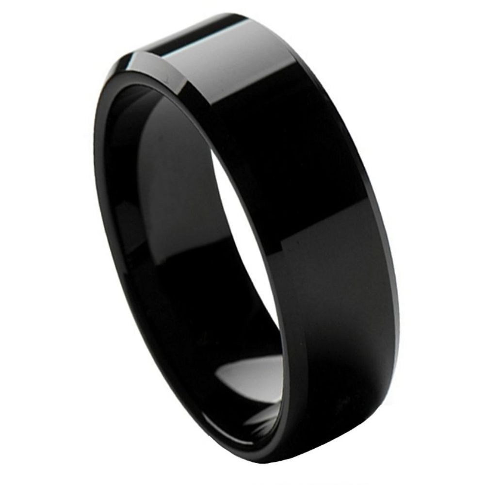 084-8mm High Polish Black IP Plate Beveled Edge
