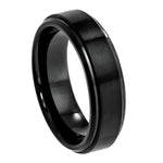 085-6mm Flat Brushed Center with High Polish Stepped Edge