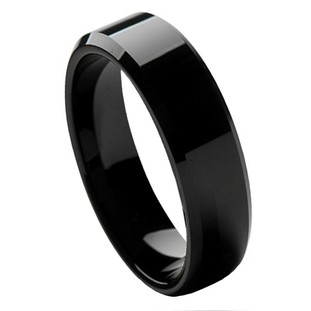086-6mm Flat High Polish Black IP Plate Beveled Edge