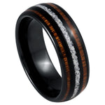 1047-8mm Black IP Plated Koa & Crushed White Turquoise Inlay