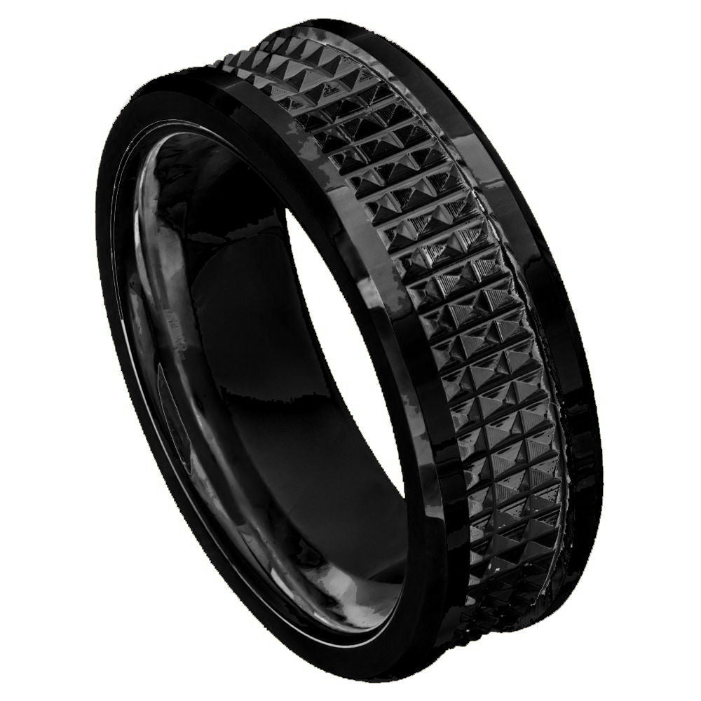 1052-8mm Black IP Plated Jagged Center