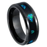 1100-8mm Black IP Plated Abalone Fragments Inlay