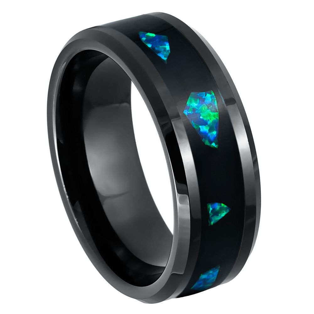 1100-8mm Black IP Plated Abalone Fragments Inlay
