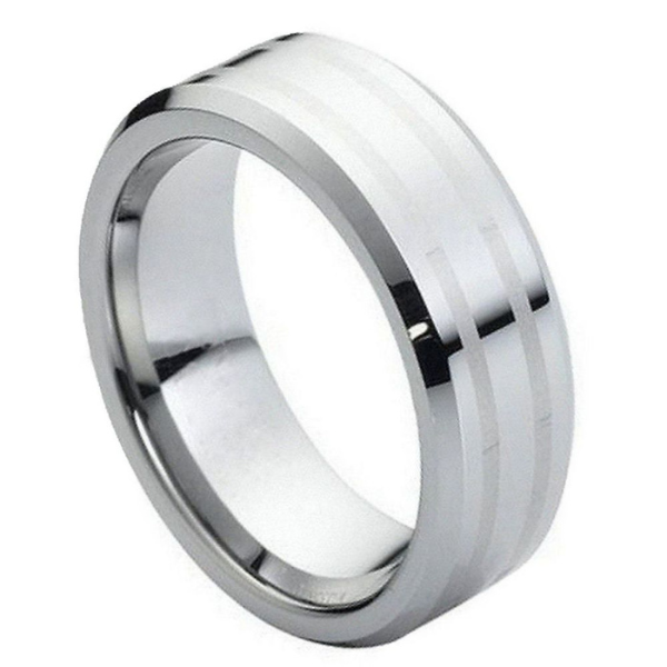 1111-8mm Black & Blue IP Plated Celtic Inlay