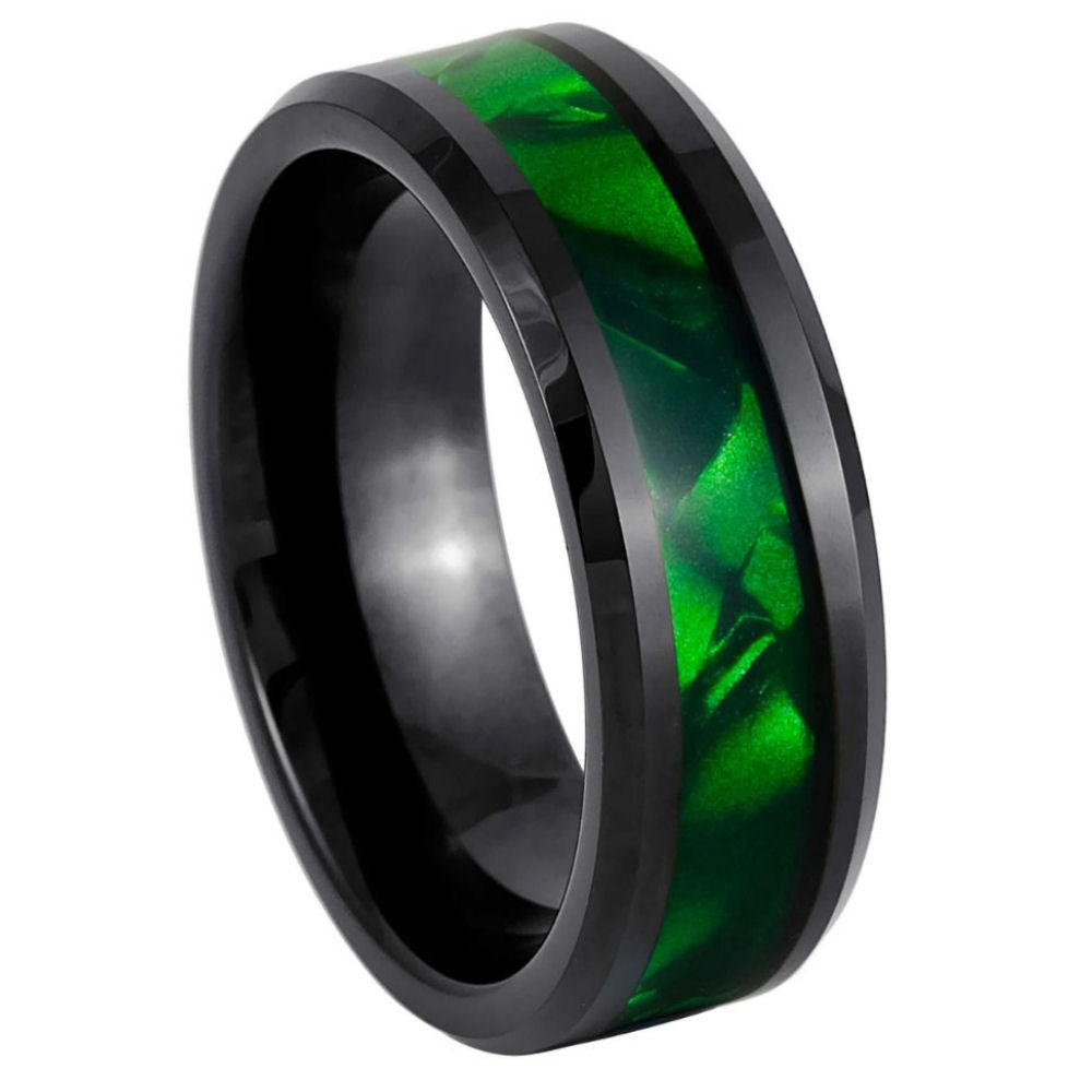 1147-8mm High Gloss Lacquered Dyed Green Mother of Pearl Inlay