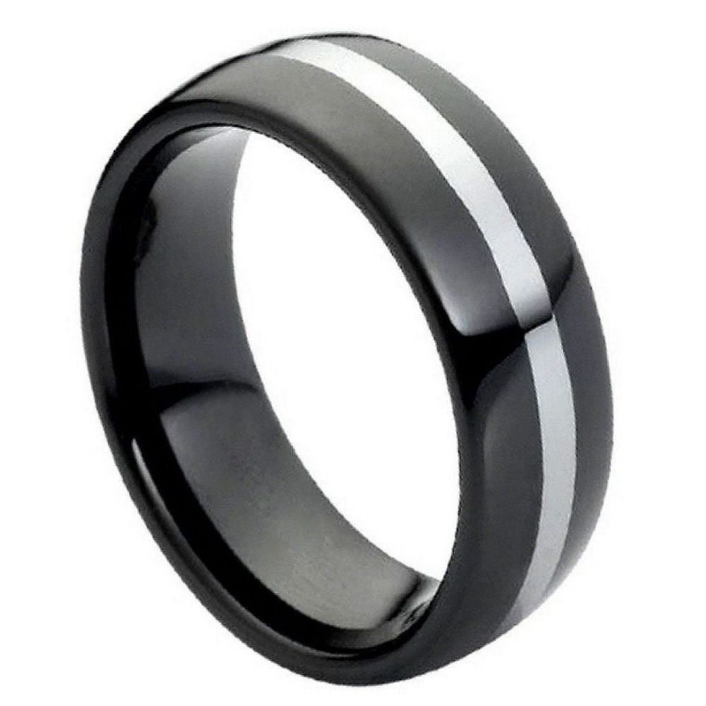 115-8mm High Polish Black IP Plate Shiny Center Line