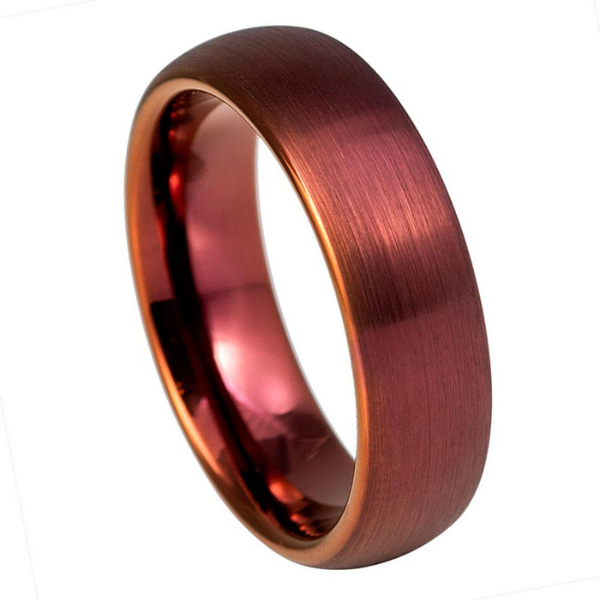 1167-6mm Red Wine Stain IP Plated Dome Brushed