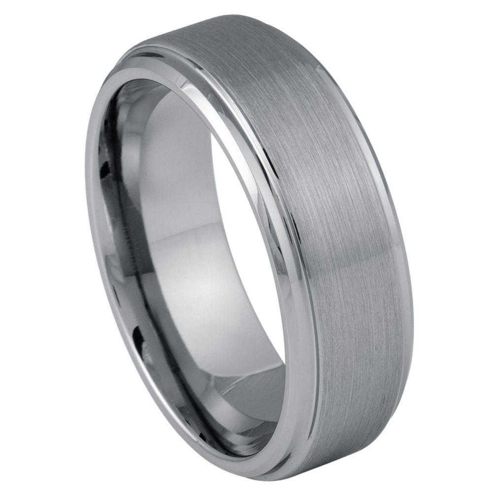 162-8mm Brushed Center High Polish Stepped Edge