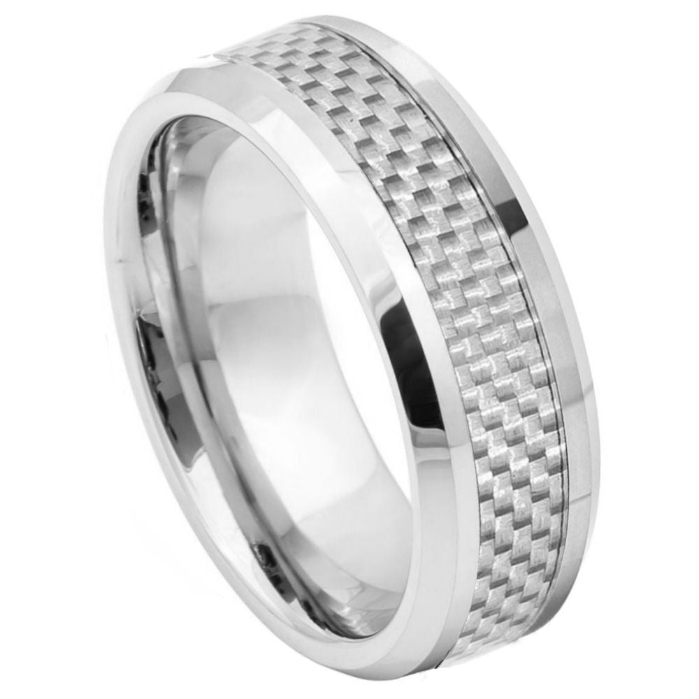 164-8mm Grey Carbon Fiber Inlay Low Beveled Edge