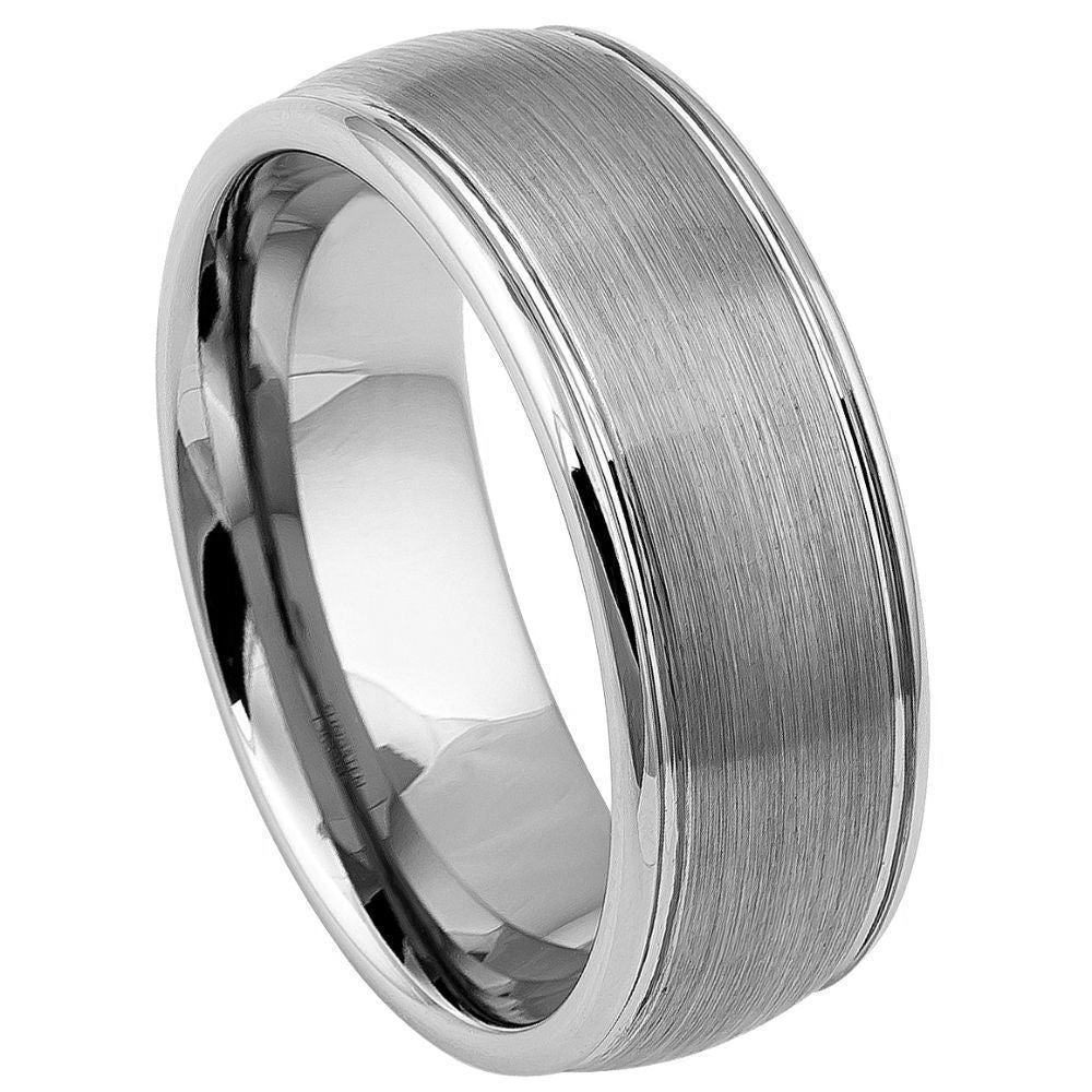 176-8mm Domed Brushed Center Stepped Edge