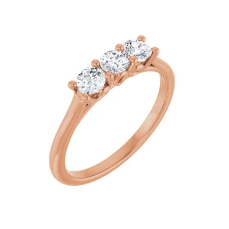 14K Rose 3/4 CTW Natural Diamond Anniversary Band