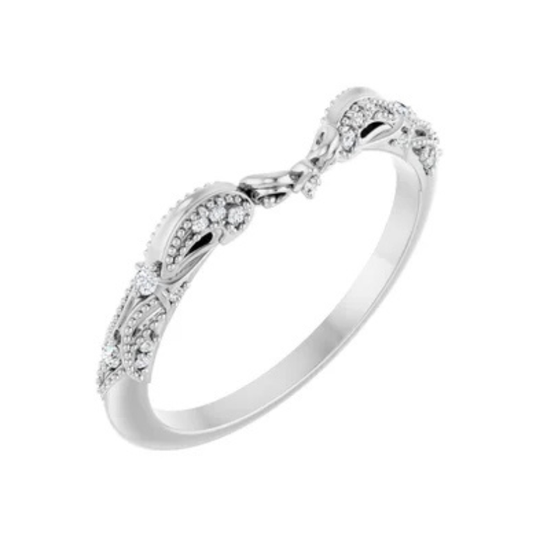 Platinum .08 CTW Natural Diamond Matching Band