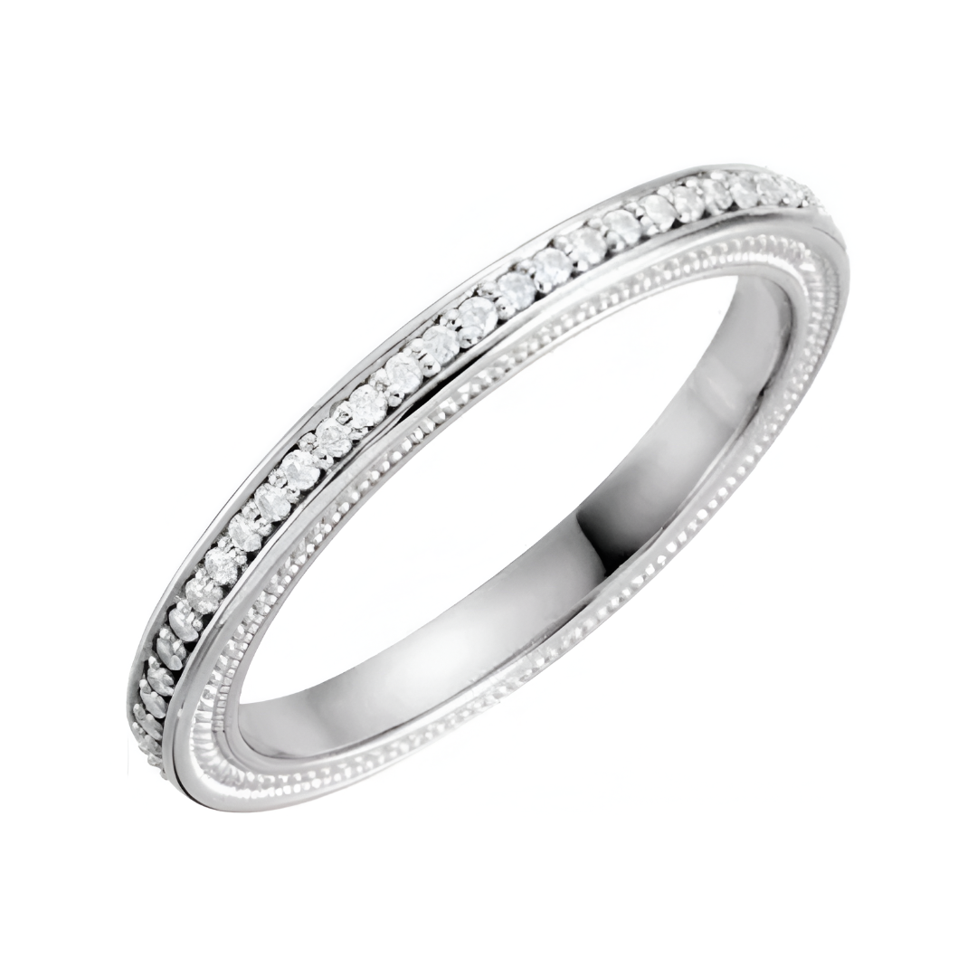 Platinum 1/4 CTW Natural Diamond Sculptural Eternity Band