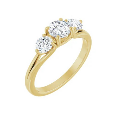 14K Yellow 1 CTW Diamond Three-Stone Engagement Ring