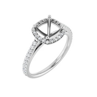 Platinum 7x7 mm Cushion 1/4 CTW Lab-Grown Diamond Semi-Set Engagement Ring