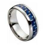 204-8mm High Polish with Blue Carbon Fiber Inlay